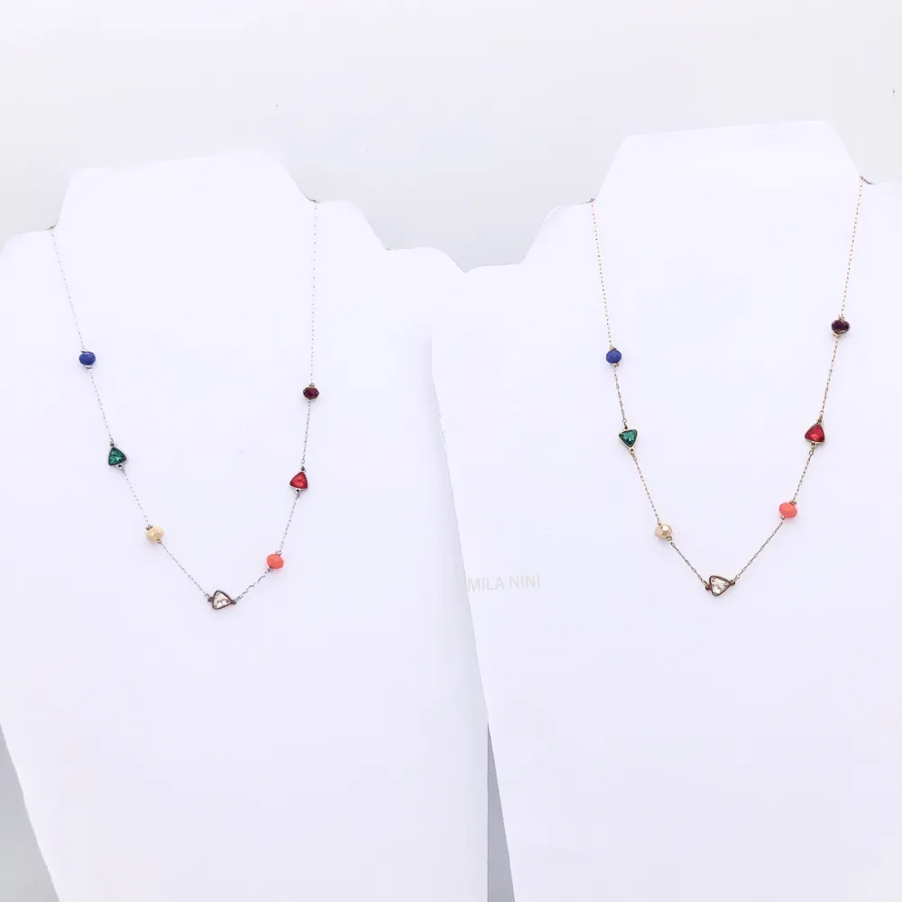 Triangolo e cristallo  Girocollo 5116 Collana Acciaio - Triangolo e cristallo  Girocollo 5116 Collana Acciaio